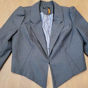 Taikonku Jacket Women's Size Small Dark Gray Blazer with 3/4 Sleeves